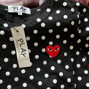 Black Comme Des Garcons polka dot shirt
